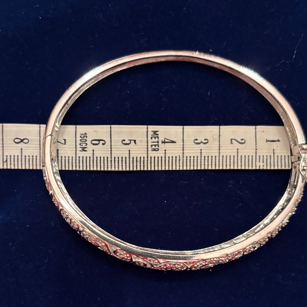 925 Sterling Silver and Zircons Swirl design gorgeous Bracelet - Picture 10 of 10